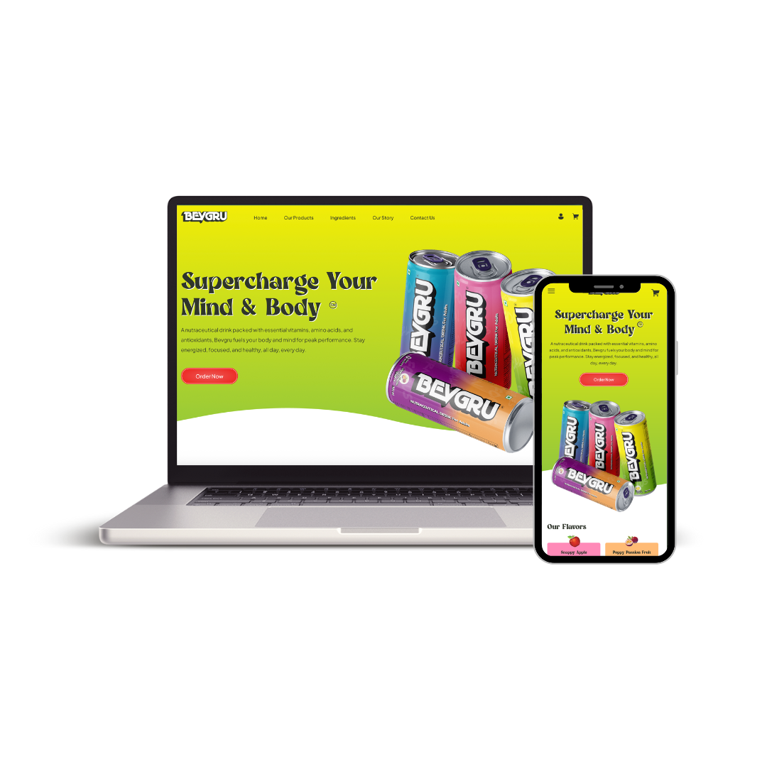 BevGru ecommerce portfolio mockup