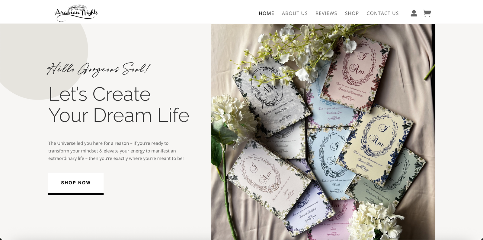 Arabian Nights website screen